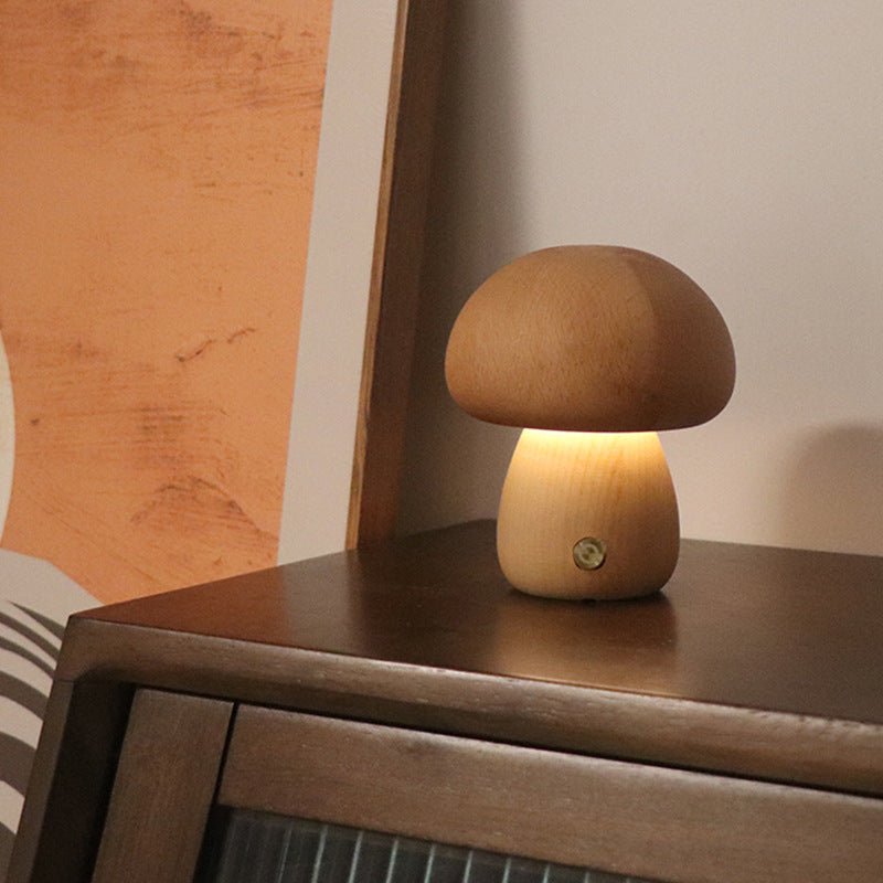 Wooden Mushroom Night Light