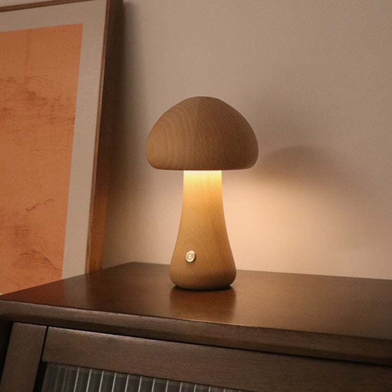 Wooden Mushroom Night Light